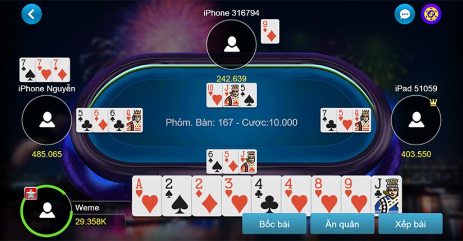 Phỏm một game thuộc dòng game bài đổi thưởng winvn