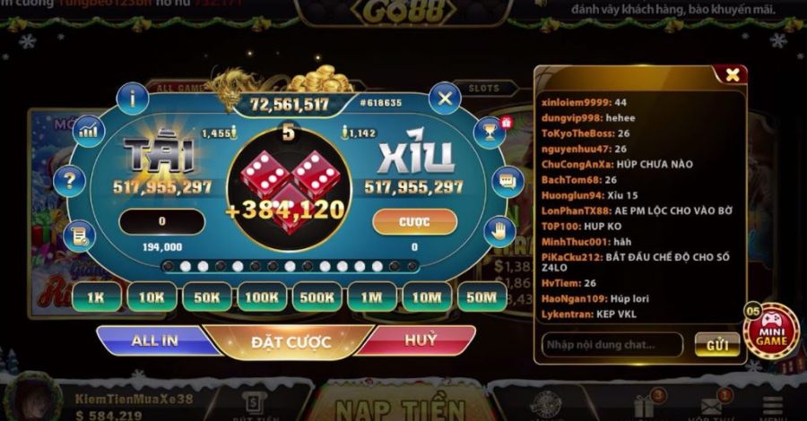 Những ván thắng lớn nhờ phần mềm hack Tài xỉu Go88