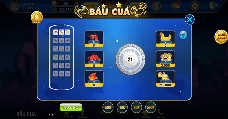 Dựa vào kết quả tổng của ván trước