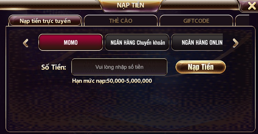 Nạp tiền để bắt đầu cá cược mỗi ngày